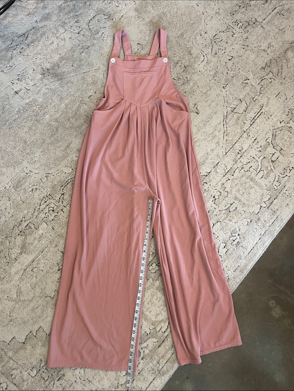 Women's Pink Wide-Leg Overalls Jumpsuit - Picture 6 of 14